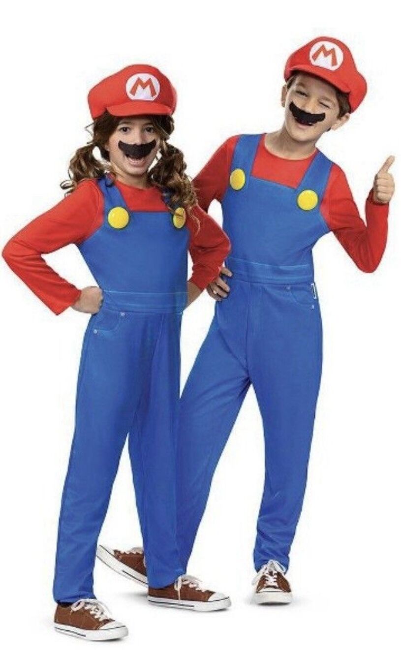 Disguise Super Mario Bros Unisex Costume Halloween Outfit Size Small (4-6)
